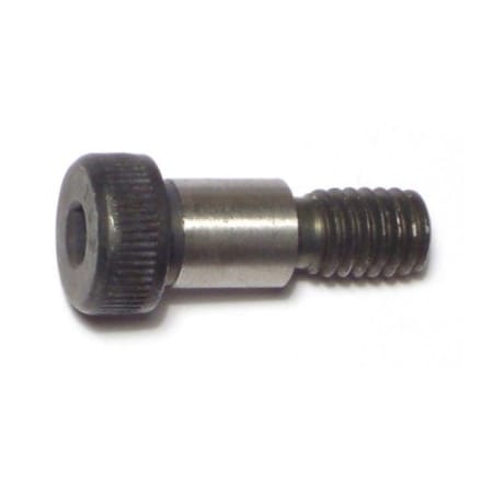 Midwest Fastener Shoulder Screw, 18 (Coarse) Thr Sz, 1/2' Thr Lg, 1/2 in Shoulder Lg, Steel, 4 PK 71602